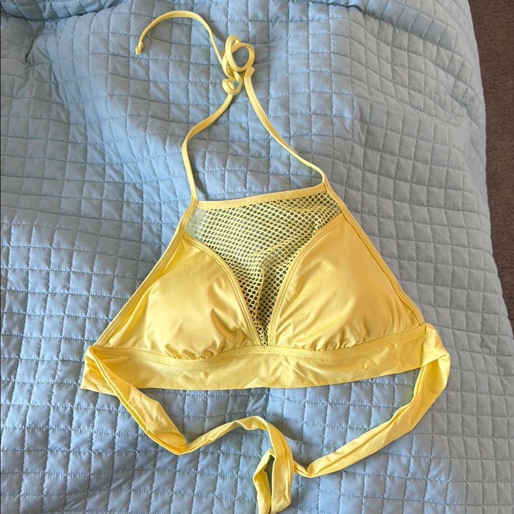 Yellow Halter Bikini Top